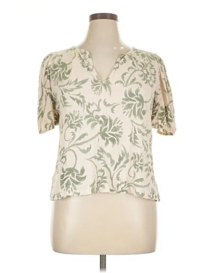Pre-owned Ann Taylor Loft Outlet Short Sleeve Blouse In White
