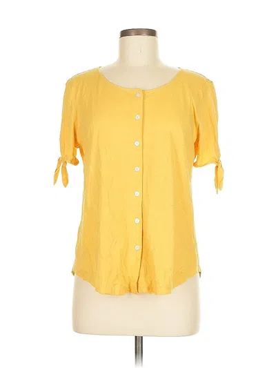 Pre-owned Ann Taylor Loft Outlet Short Sleeve Blouse In Yellow