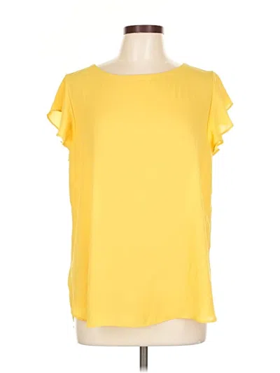Pre-owned Ann Taylor Loft Outlet Short Sleeve Blouse In Yellow