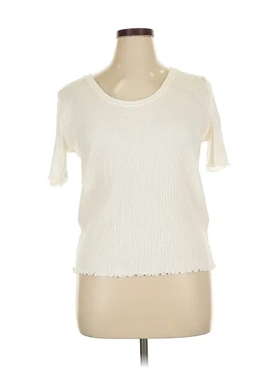 Pre-owned Ann Taylor Loft Outlet Short Sleeve T-shirt In White