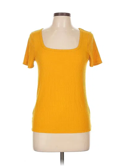 Pre-owned Ann Taylor Loft Outlet Short Sleeve T-shirt In Yellow