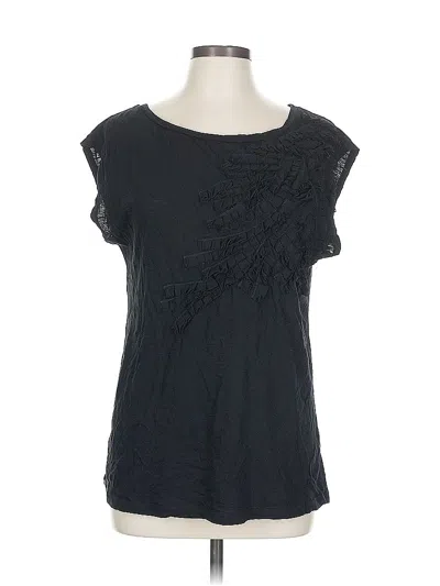 Pre-owned Ann Taylor Loft Outlet Short Sleeve Top Black Scoop Neck Tops