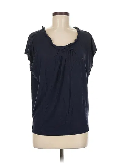 Pre-owned Ann Taylor Loft Outlet Short Sleeve Top Blue Scoop Neck Tops
