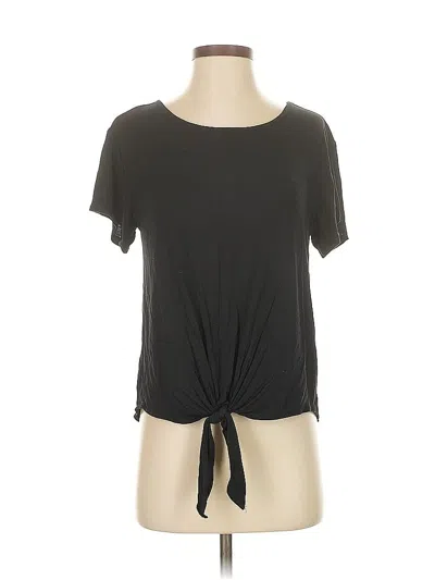 Pre-owned Ann Taylor Loft Outlet Short Sleeve Top Gray Keyhole Neckline Tops