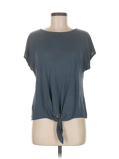 Pre-owned Ann Taylor Loft Outlet Short Sleeve Top Gray Keyhole Neckline Tops