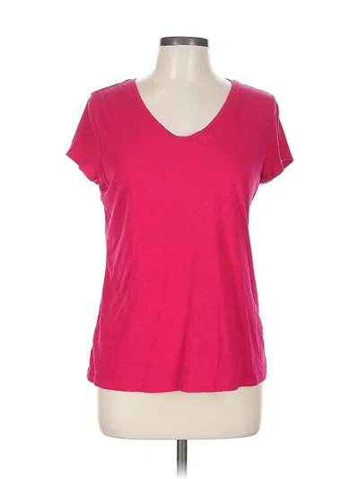 Pre-owned Ann Taylor Loft Outlet Short Sleeve Top Pink Scoop Neck Tops