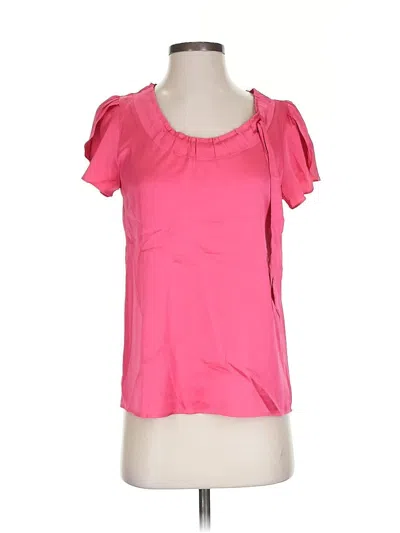 Pre-owned Ann Taylor Loft Outlet Short Sleeve Top Pink Sweetheart Neckline Tops