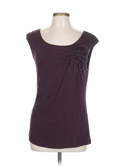 Pre-owned Ann Taylor Loft Outlet Short Sleeve Top Purple Scoop Neck Tops