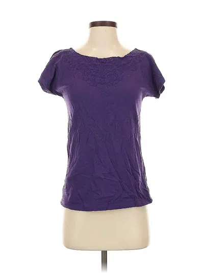 Pre-owned Ann Taylor Loft Outlet Short Sleeve Top Purple Scoop Neck Tops