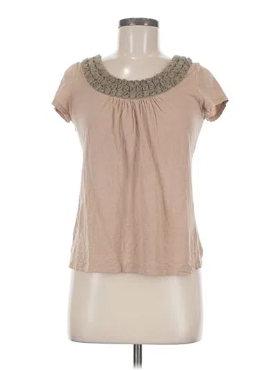 Pre-owned Ann Taylor Loft Outlet Short Sleeve T-shirt In Tan