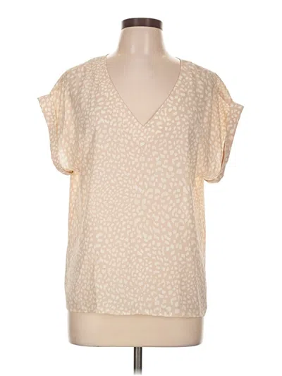 Pre-owned Ann Taylor Loft Outlet Short Sleeve T-shirt In Tan
