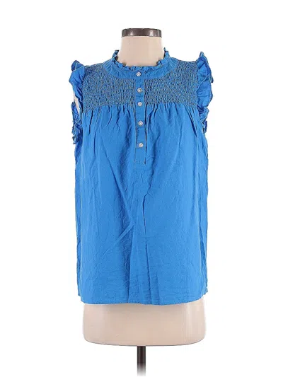 Pre-owned Ann Taylor Loft Outlet Sleeveless Blouse In Blue