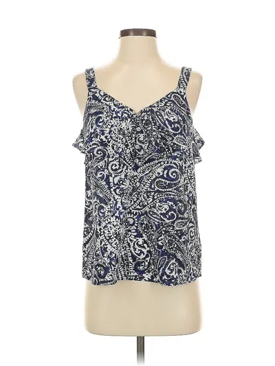 Pre-owned Ann Taylor Loft Outlet Sleeveless Blouse In Blue