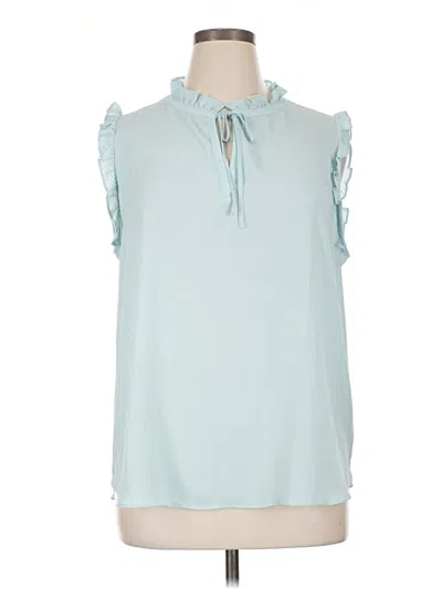 Pre-owned Ann Taylor Loft Outlet Sleeveless Blouse In Blue