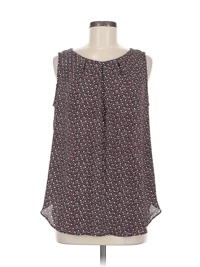 Pre-owned Ann Taylor Loft Outlet Sleeveless Blouse In Burgundy