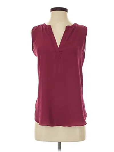 Pre-owned Ann Taylor Loft Outlet Sleeveless Blouse In Burgundy