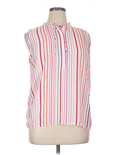 Pre-owned Ann Taylor Loft Outlet Sleeveless Button Down Shirt In Pink