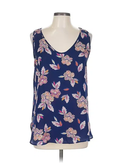 Pre-owned Ann Taylor Loft Outlet Sleeveless Top Blue Scoop Neck Tops