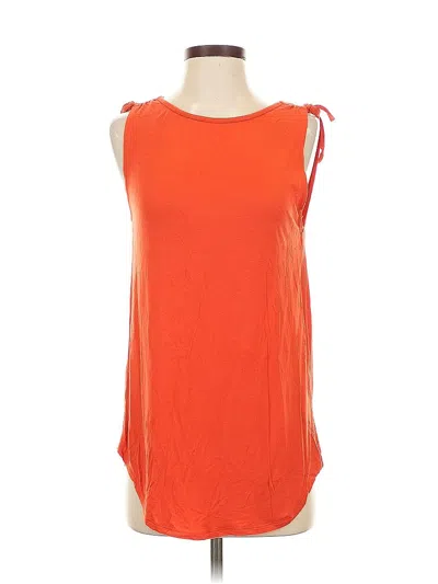 Pre-owned Ann Taylor Loft Outlet Sleeveless Top Orange Boatneck Tops