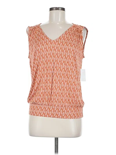 Ann Taylor Loft Outlet Sleeveless Top Orange V Neck Tops