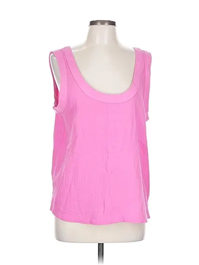 Ann Taylor Loft Outlet Sleeveless Top Pink Scoop Neck Tops