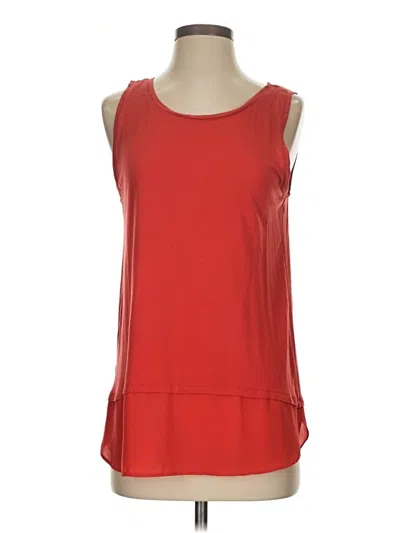 Pre-owned Ann Taylor Loft Outlet Sleeveless Top Red Scoop Neck Tops