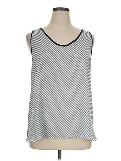 Pre-owned Ann Taylor Loft Outlet Sleeveless Top Silver Scoop Neck Tops