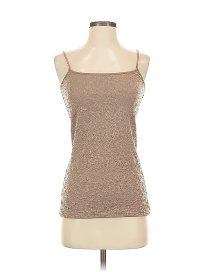 Pre-owned Ann Taylor Loft Outlet Sleeveless Top Tan Scoop Neck Tops In Brown