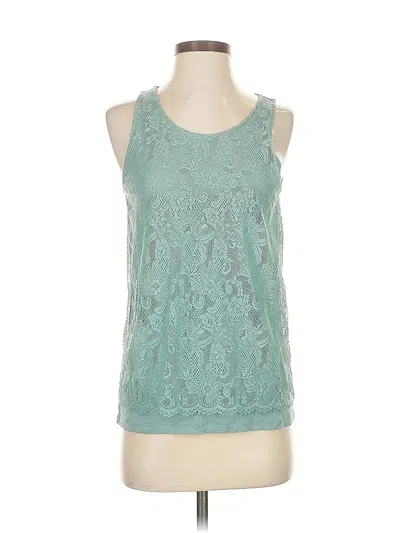 Pre-owned Ann Taylor Loft Outlet Sleeveless Top Teal Halter Neckline Tops In Blue