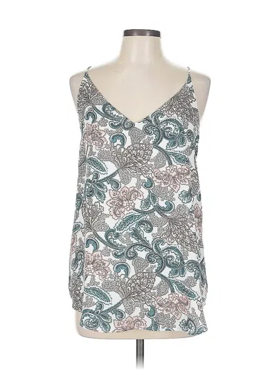 Pre-owned Ann Taylor Loft Outlet Sleeveless Top Teal V Neck Tops In Blue