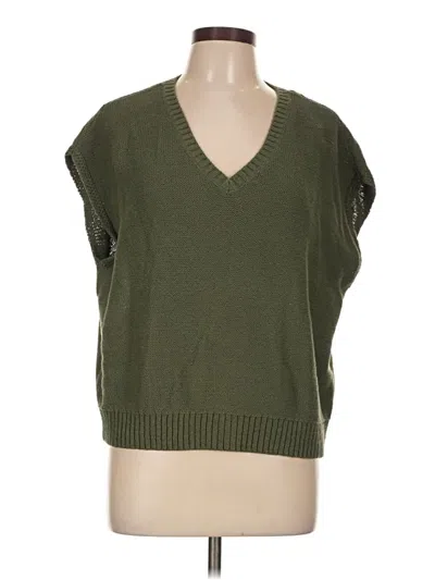 Pre-owned Ann Taylor Loft Outlet Sweater Vest In Green