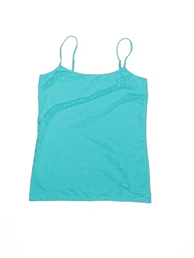 Pre-owned Ann Taylor Loft Outlet Swimsuit Top Teal Chevron/herringbone Pattern Swimwear