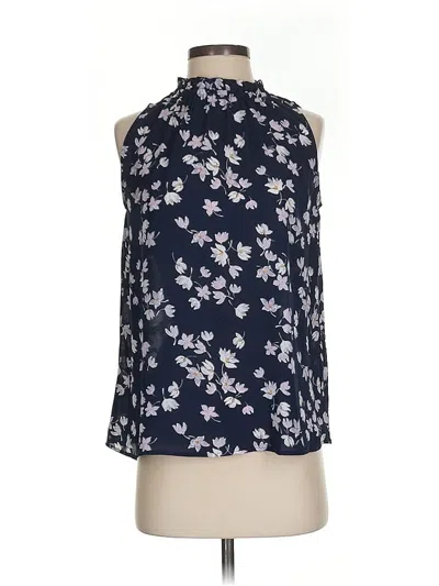 Pre-owned Ann Taylor Loft Outlet Tank Top Blue Halter Neckline Tops