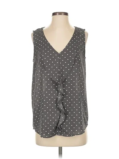 Pre-owned Ann Taylor Loft Outlet Tank Top Gray Plunge Neckline Tops