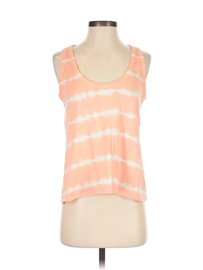Pre-owned Ann Taylor Loft Outlet Tank Top Orange Tie-dye Pattern Scoop Neck Tops