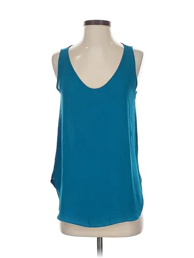 Pre-owned Ann Taylor Loft Outlet Tank Top Teal Halter Neckline Tops In Blue