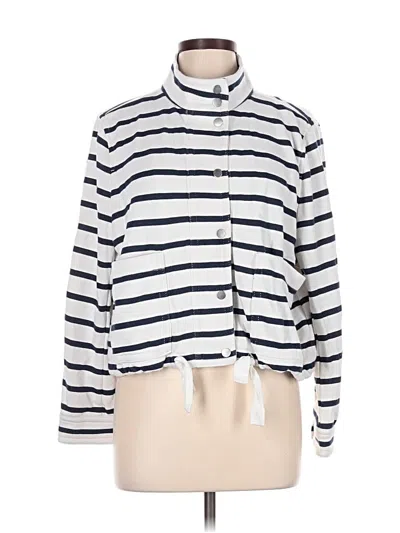 Pre-owned Ann Taylor Loft Outlet Track Jacket In White