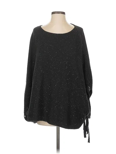 Pre-owned Ann Taylor Loft Poncho In Black