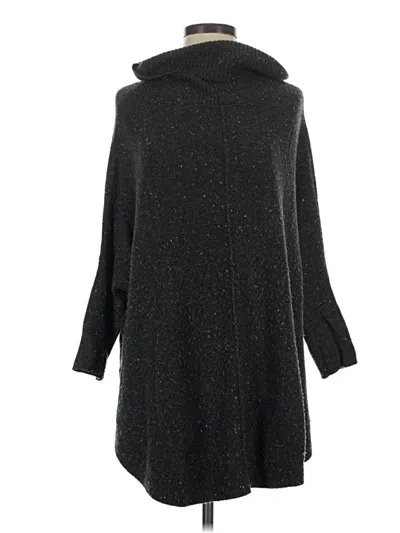 Pre-owned Ann Taylor Loft Poncho In Black