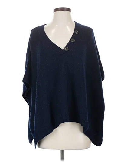 Pre-owned Ann Taylor Loft Poncho In Blue