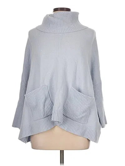 Pre-owned Ann Taylor Loft Poncho In Blue