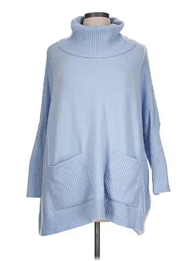 Pre-owned Ann Taylor Loft Poncho In Blue
