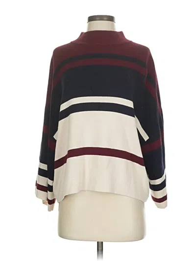 Pre-owned Ann Taylor Loft Poncho In Burgundy