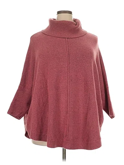 Pre-owned Ann Taylor Loft Poncho In Burgundy