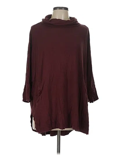 Pre-owned Ann Taylor Loft Poncho In Burgundy