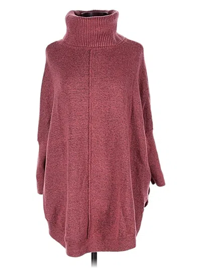Pre-owned Ann Taylor Loft Poncho In Burgundy