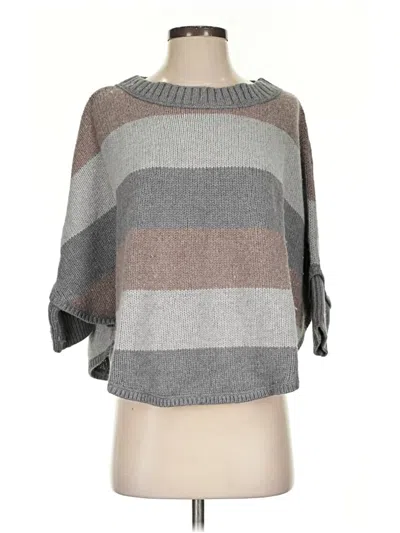 Pre-owned Ann Taylor Loft Poncho In Gray