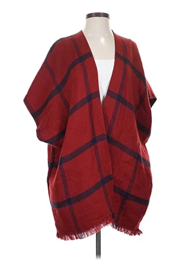 Pre-owned Ann Taylor Loft Poncho In Red