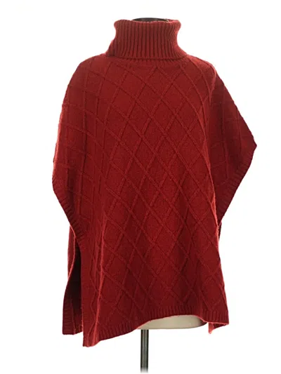 Pre-owned Ann Taylor Loft Poncho In Red