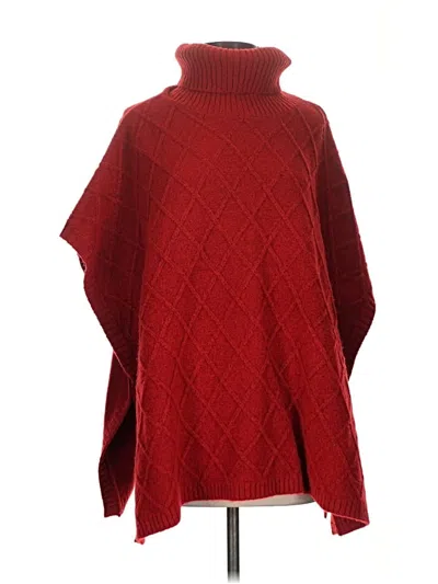 Pre-owned Ann Taylor Loft Poncho In Red